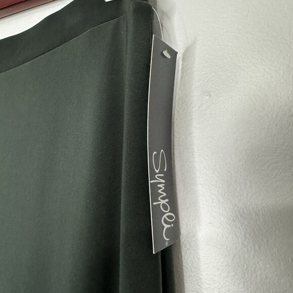 Sympli Re-Zip Midi Skirt Size 10 Green Juniper Classic Pull on Straight - Picture 5 of 13